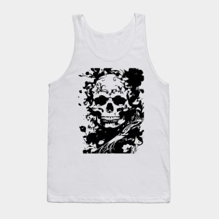 gothic skull with flowers Tank Top